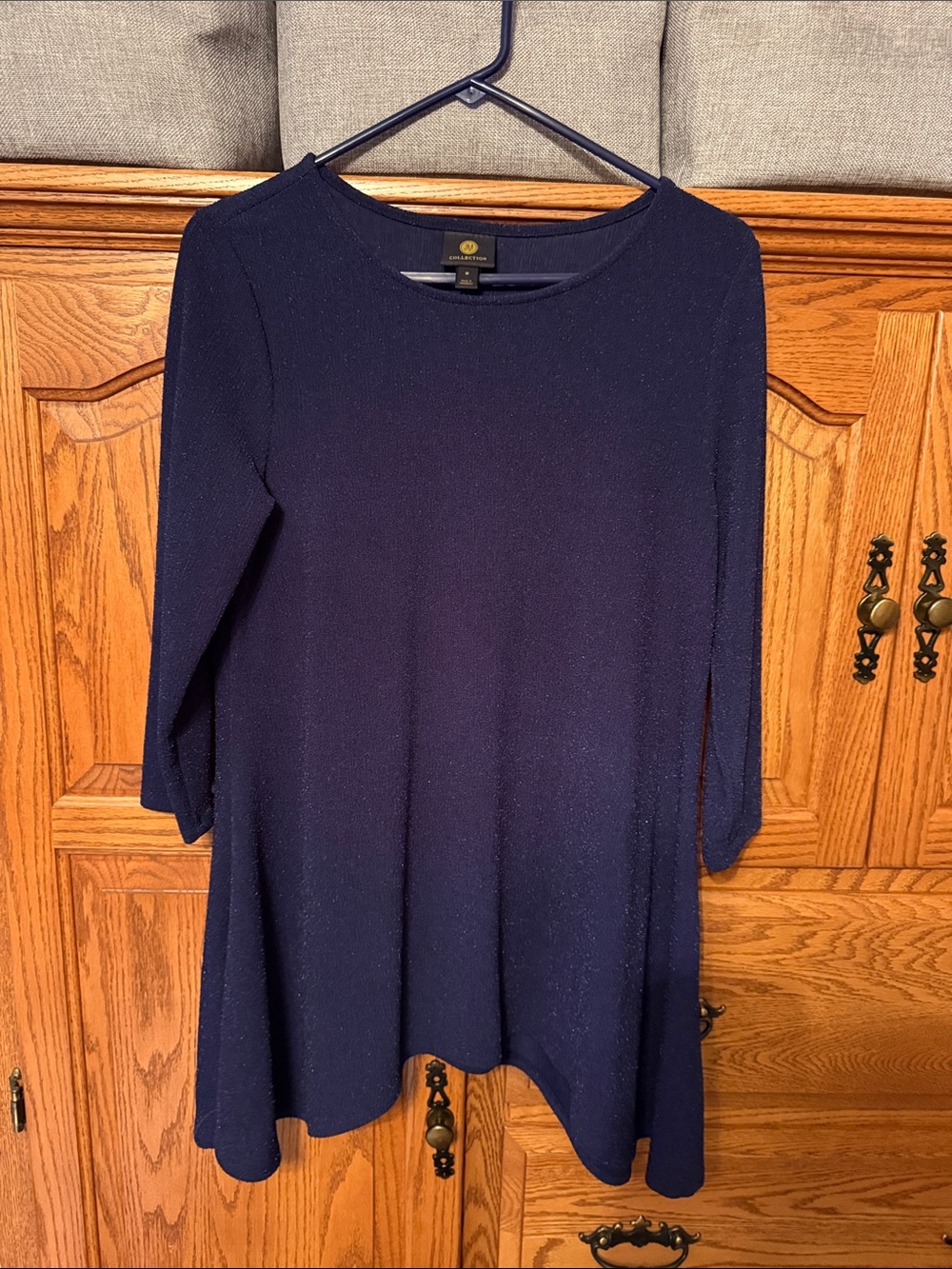 JM Collection Navy Sparkle Tunic Top